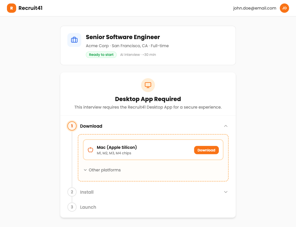 Desktop App Required